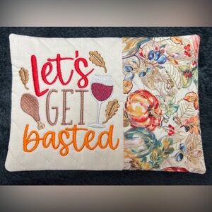 Hand Crafted Mug Rug Coaster Embroidered Cotton Fabric Padded Absorbs Liquid